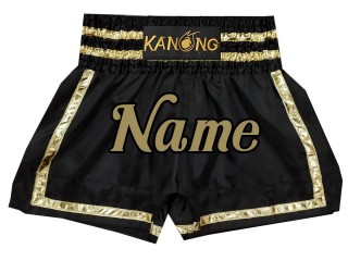 Custom Black Muay Thai Shorts : KNSCUST-1171
